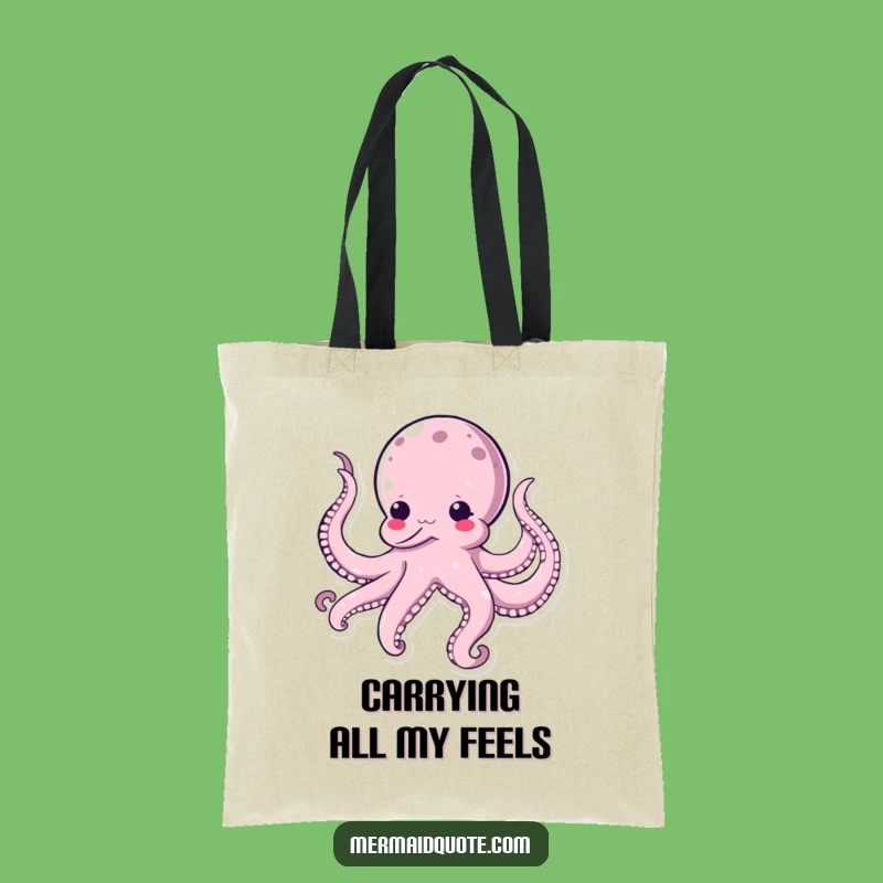 Funny Kawaii Octopus Tote Bag - Spacious & Hilarious Self-Tickling Design for Shopping