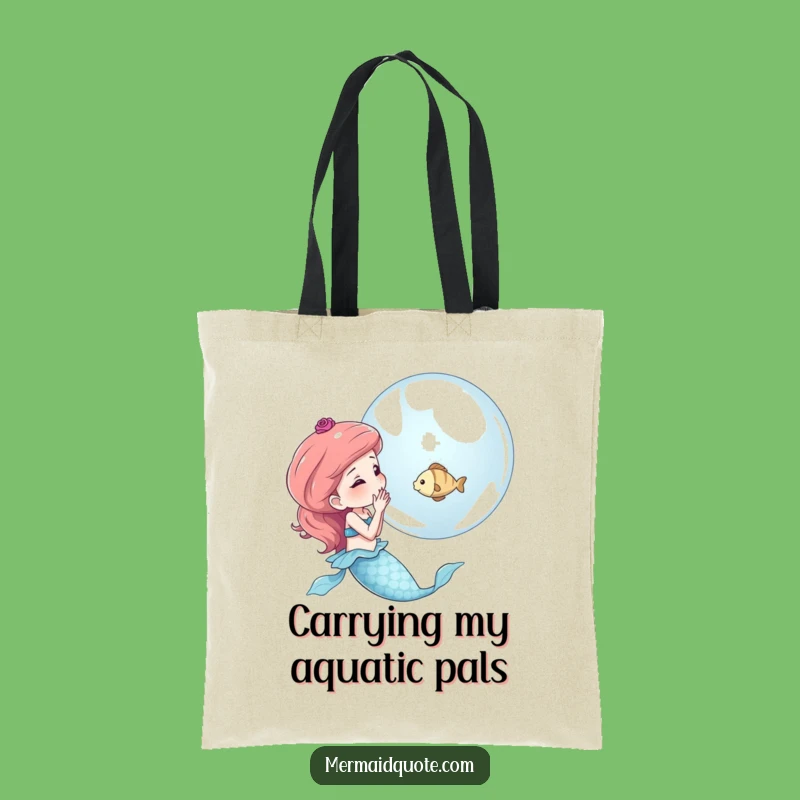 Funny Mermaid Bubble Tote Bag - Whimsical & Hilarious Carry-All Gift