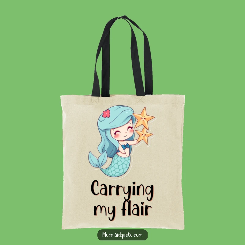 Funny Mermaid Starfish Balance Tote Bag - Stylish & Hilarious Shopping Gift