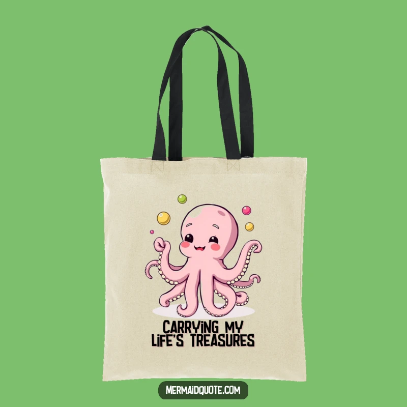 Funny Octopus Pearl Juggling Tote Bag - Stylish & Humorous Carryall!