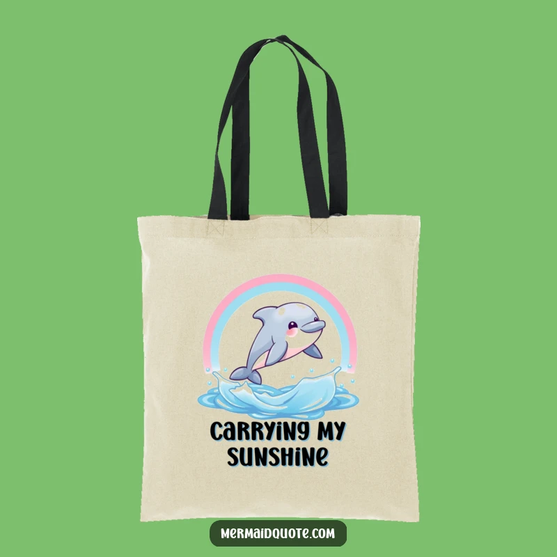 Funny Dolphin Rainbow Tote Bag - Carry Your Joy & Laughter Everywhere
