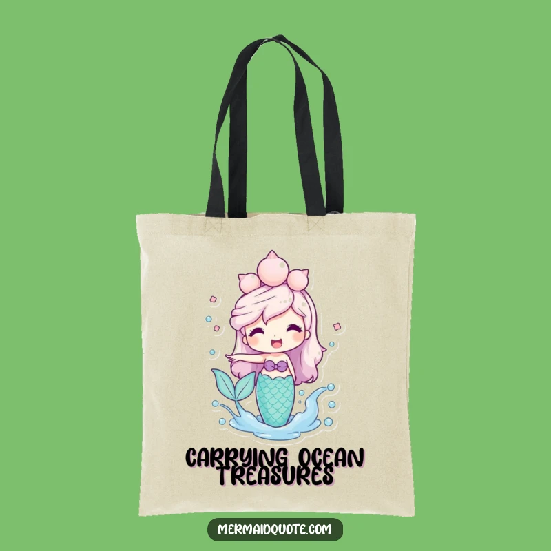 Funny Mermaid Splashing Water Tote Bag: Carry Your Treasures!