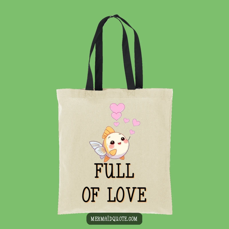 Funny Angelfish Bubble Tote Bag - Stylish & Whimsical Heart Bubbles for Everyday