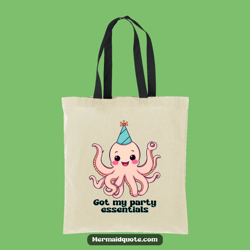 Funny Cheerful Octopus Party Tote Bag: Carry the Celebration!