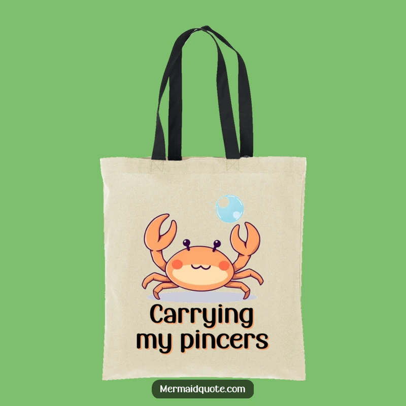 Funny Crab Bubble Tote Bag: Carry Your Beach Day Essentials