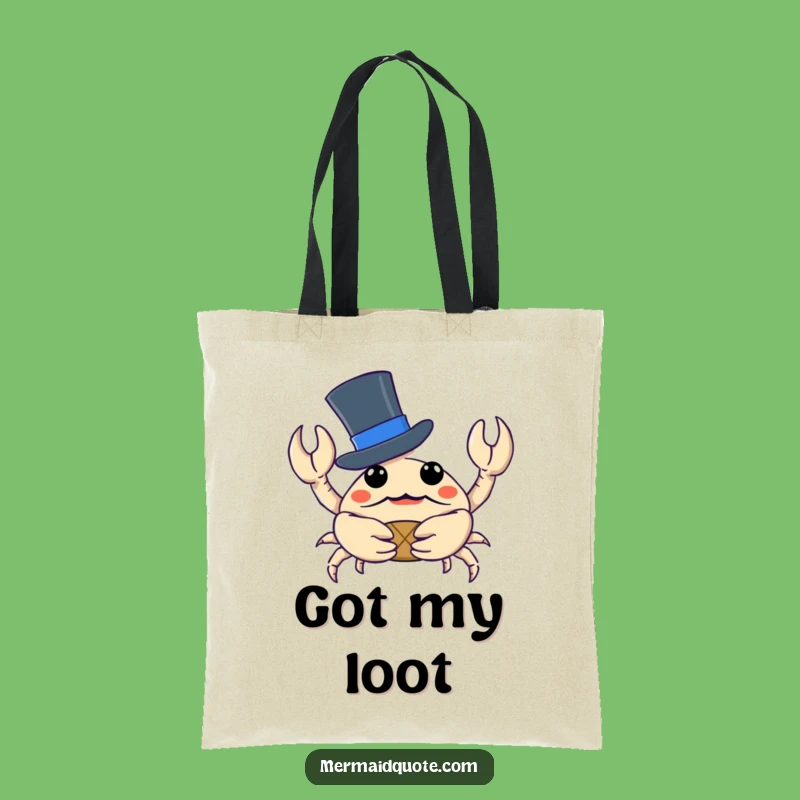 Funny Crab Tote Bag: Stylish Top Hat Treasure Holder for Everyday Fun