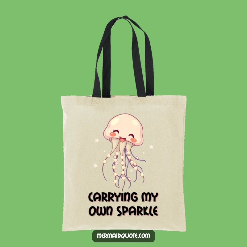 Funny Jellyfish Pearl Shopping Tote - Chic & Humorous Carry-All Gift!