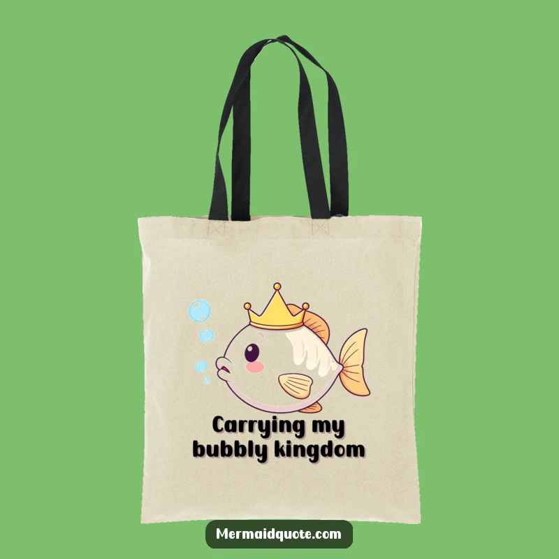 Funny Kawaii Fish Crown Tote Bag: Carry Your Essentials with Royal Flair