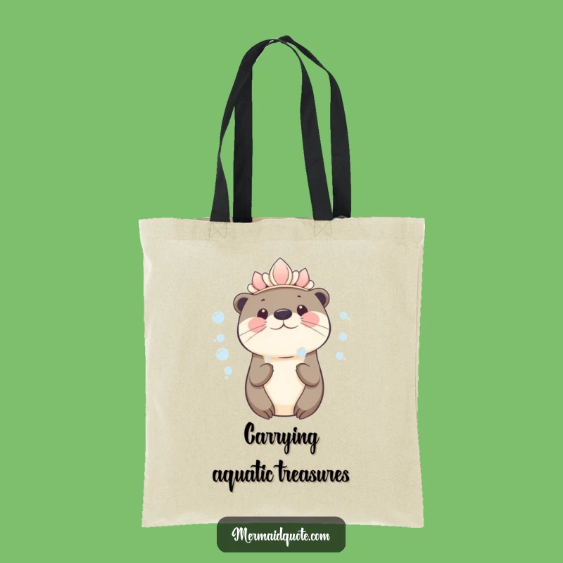 Funny Kawaii Otter Tote Bag: Carry Cute Bubbles, A Charming Funny Gift