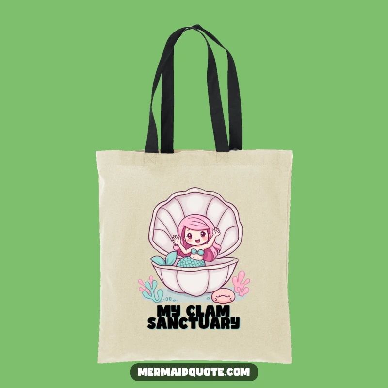 Funny Mermaid Clam Wave Tote Bag - Stylish & Whimsical Carryall Gift