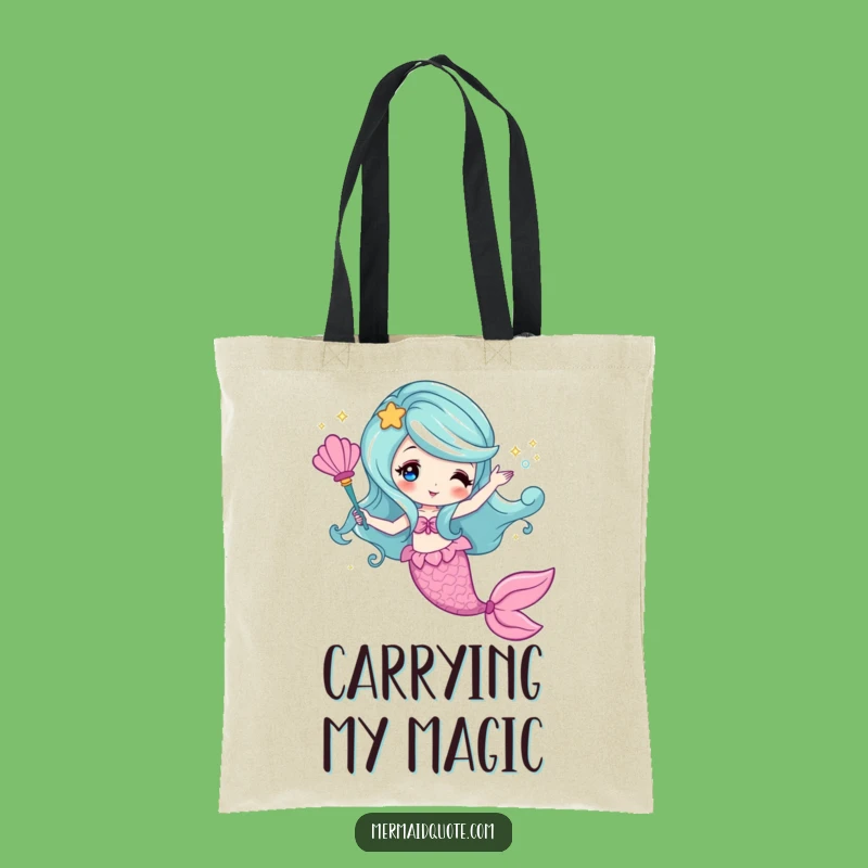 Funny Mermaid Magic Wand Tote Bag - Stylish & Enchanting Carryall Gift