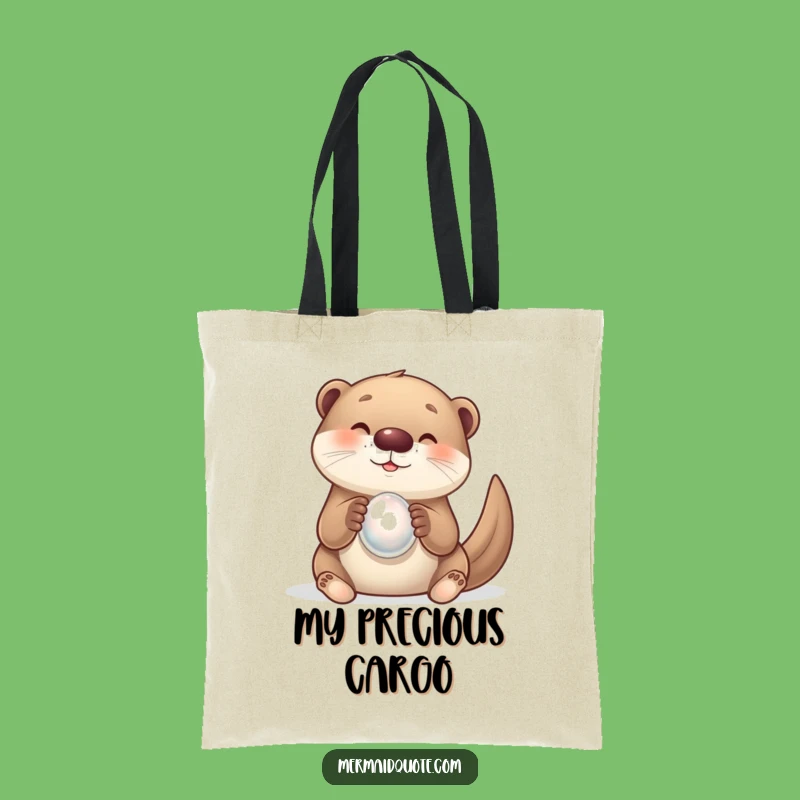 Funny Otter & Pearl Tote Bag - Carry Your Treasures with Delightful Humor