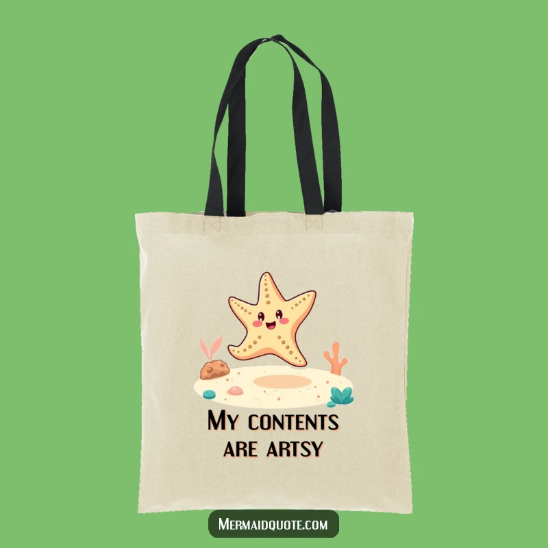 Funny Starfish Cartwheel Tote Bag: Ocean Fun, Great Funny Gift Bag