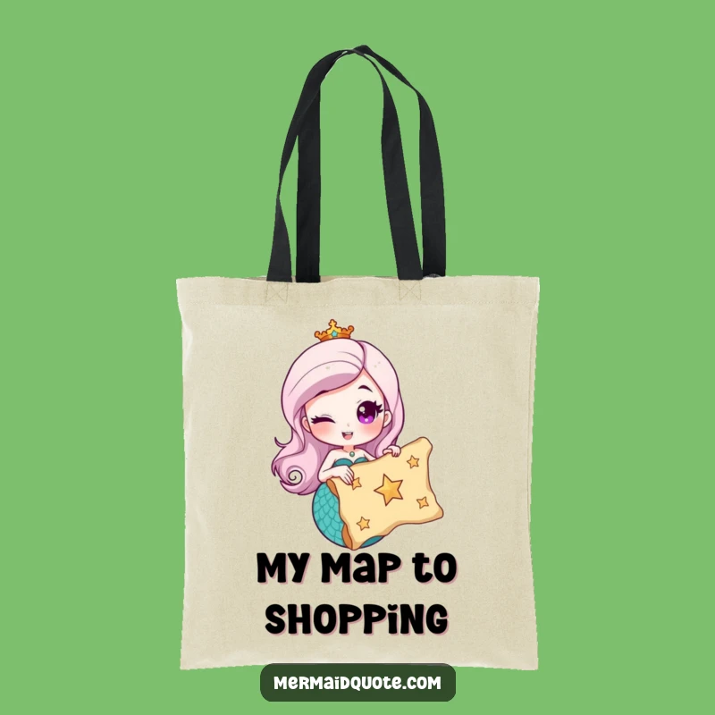 Funny Mermaid Treasure Map Tote Bag - Hilarious & Practical Gift